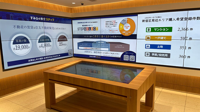 品川イーストシティタワーの店頭パネル＆デジタルサイネージ